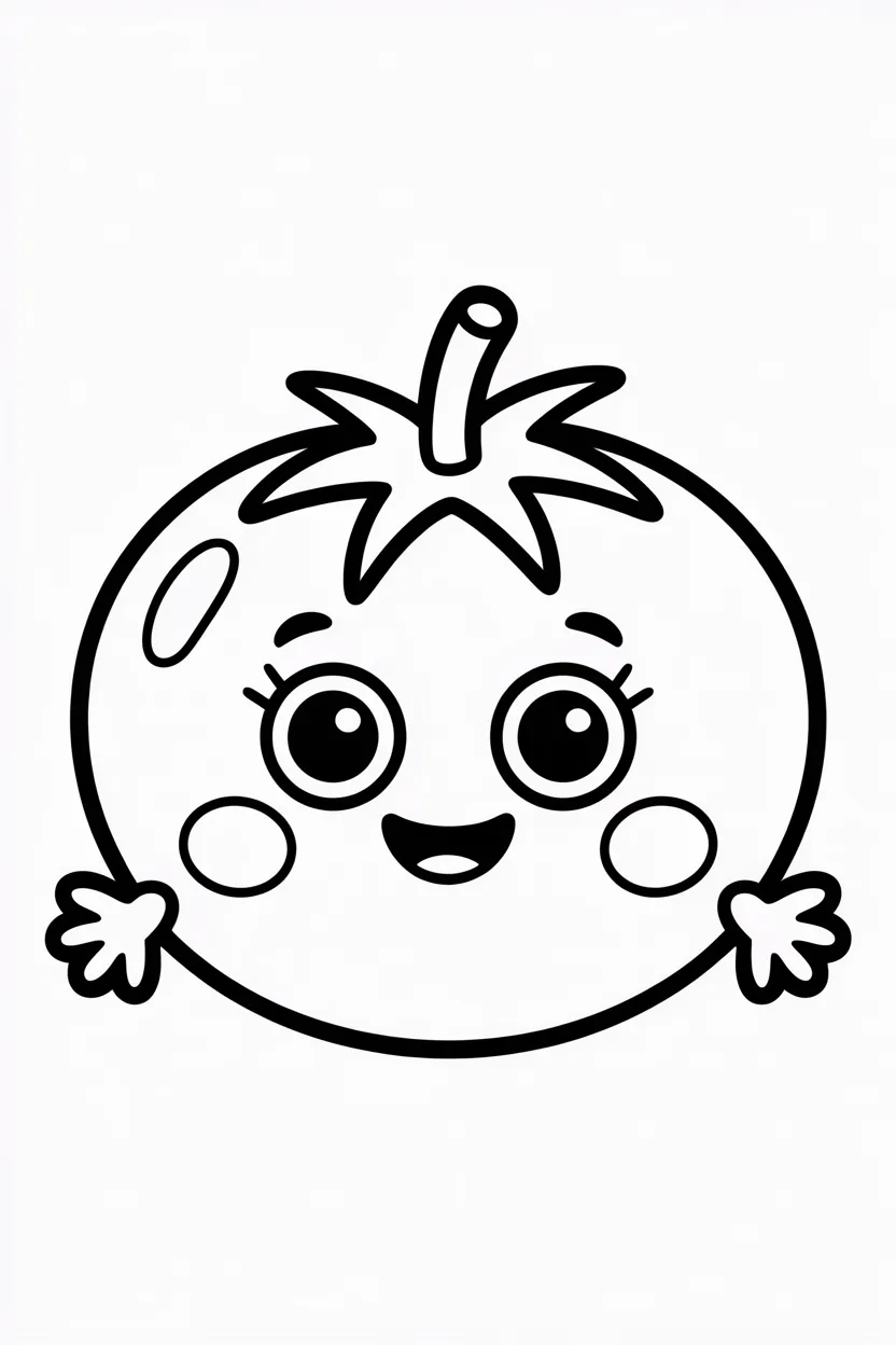 Cute tomato Design 4 - Cute Tomato Coloring Pages Free Printable