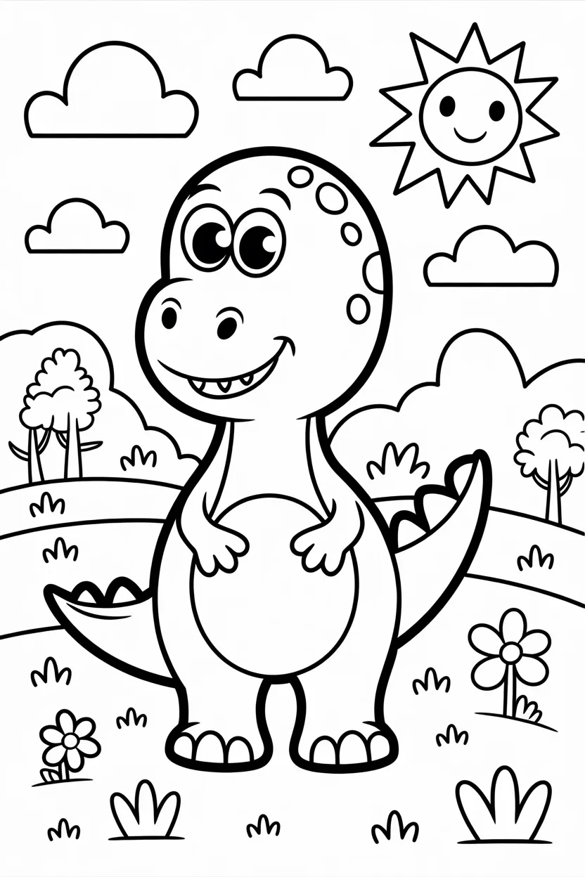 Dinosaurs Design 3 - Dinosaurs Coloring Pages Free Printable for Kids - Dino