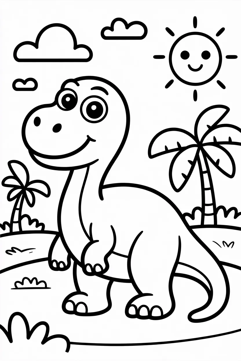 Dinosaurs Design 4 - Dinosaurs Coloring Pages Free Printable for Kids - Dino
