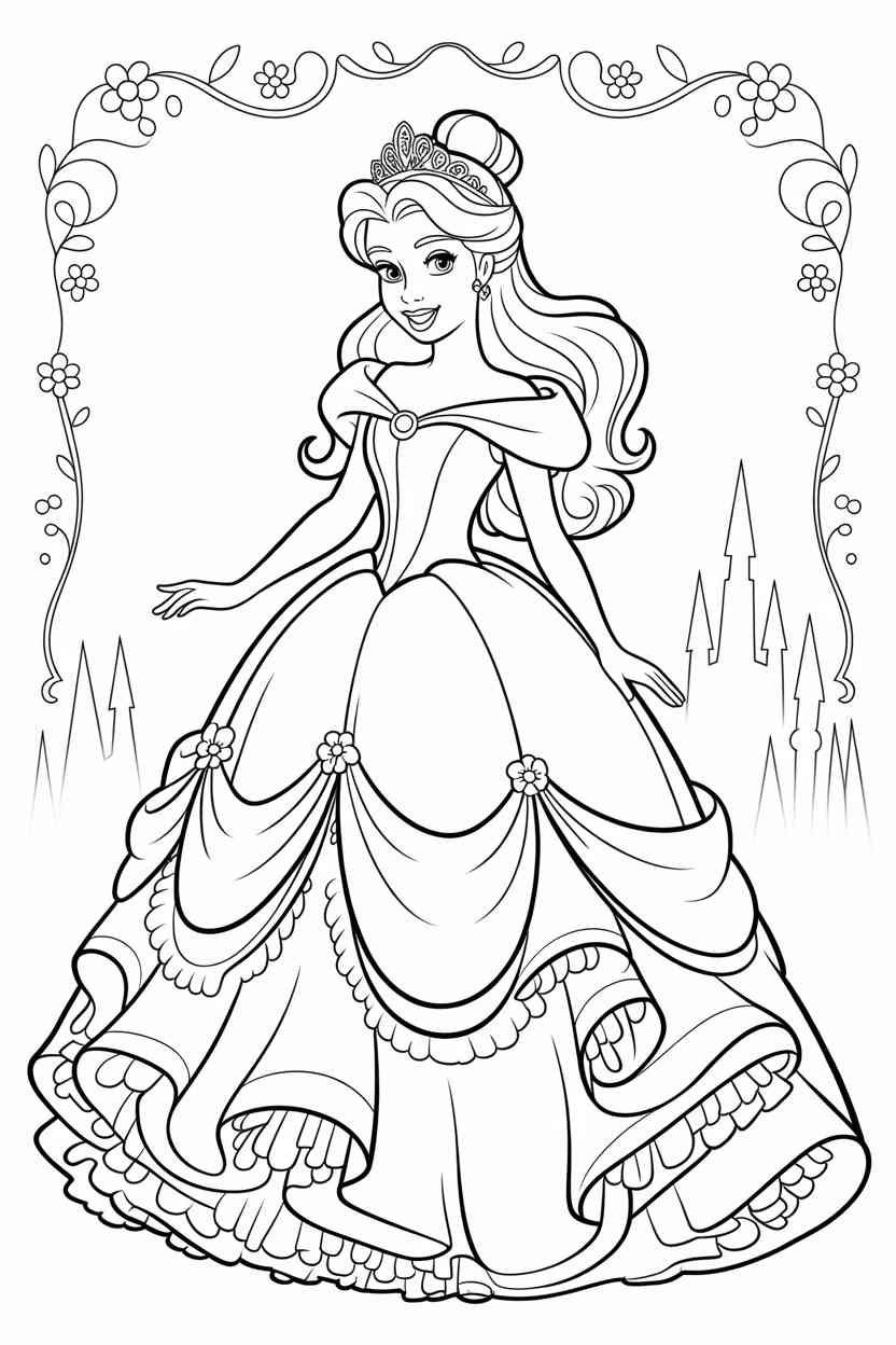 Disney princess - Disney Princess Coloring Pages Free Printable (2)