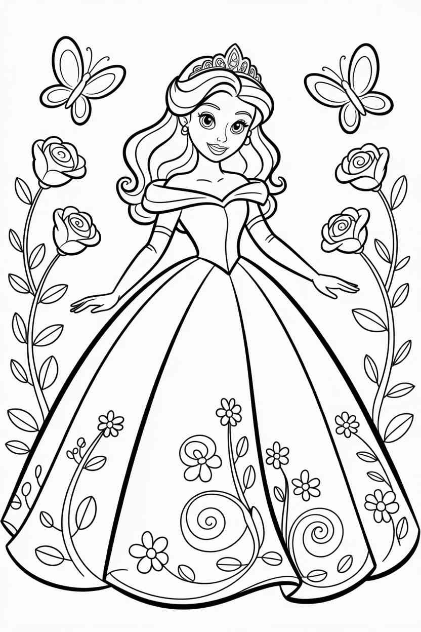 Disney princess - Disney Princess Coloring Pages Free Printable (3)