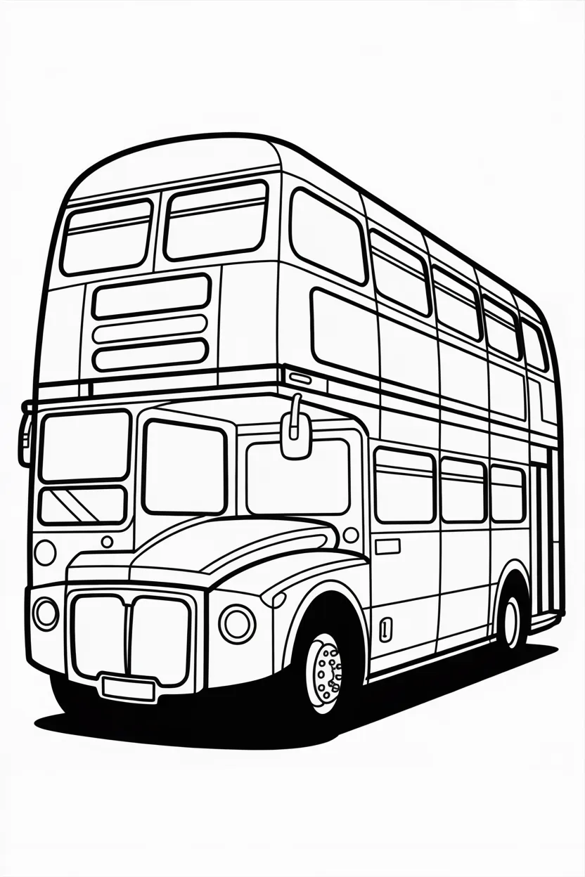 Double decker bus Design 1 - Double Decker Bus Coloring Pages Free Printable (4)