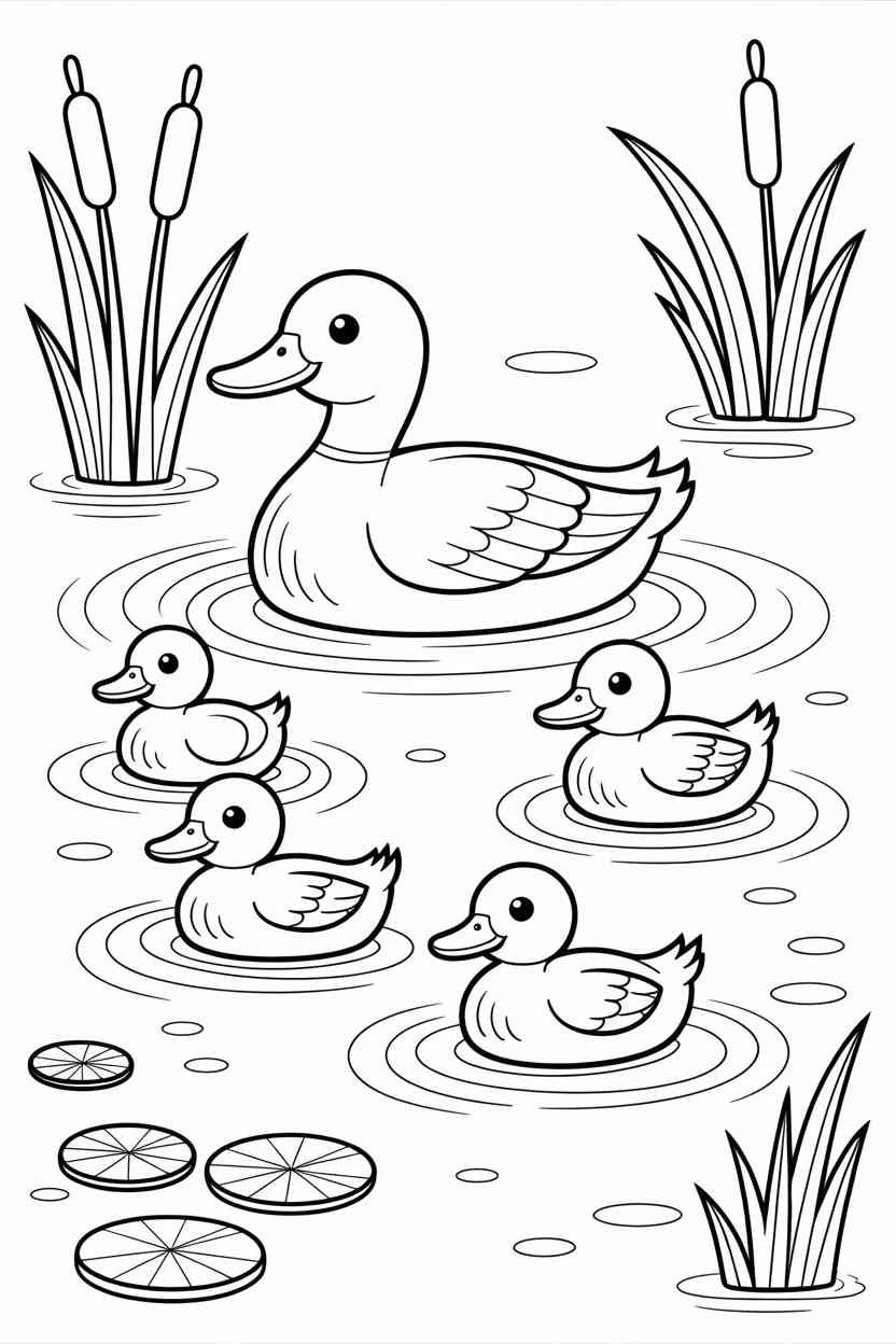 Ducks - Ducks Coloring Pages Free Printable – Fun & Easy Duck Coloring Sheets for Kids