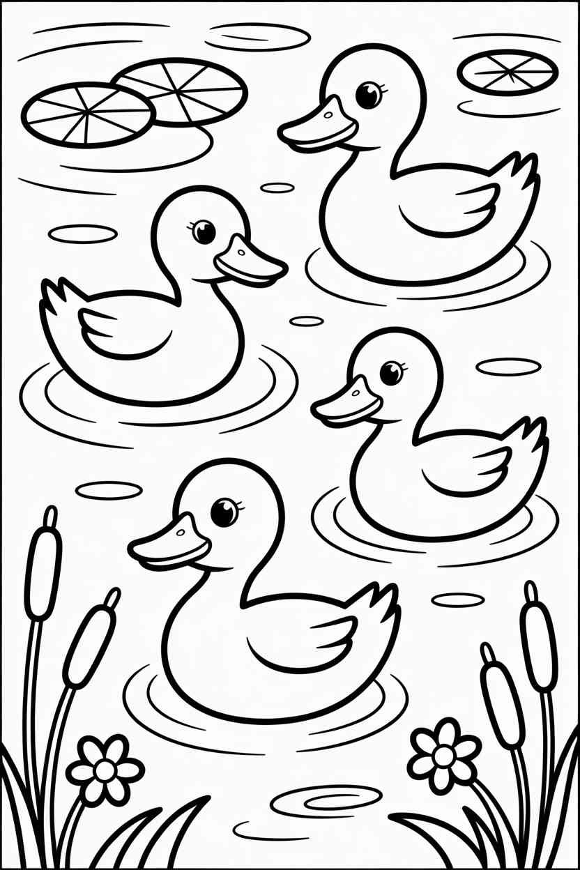 Ducks - Ducks Coloring Pages Free Printable – Fun & Easy Duck Coloring Sheets for Kids (3)