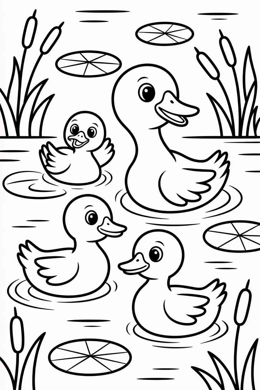 Ducks - Ducks Coloring Pages Free Printable – Fun & Easy Duck Coloring Sheets for Kids (4)