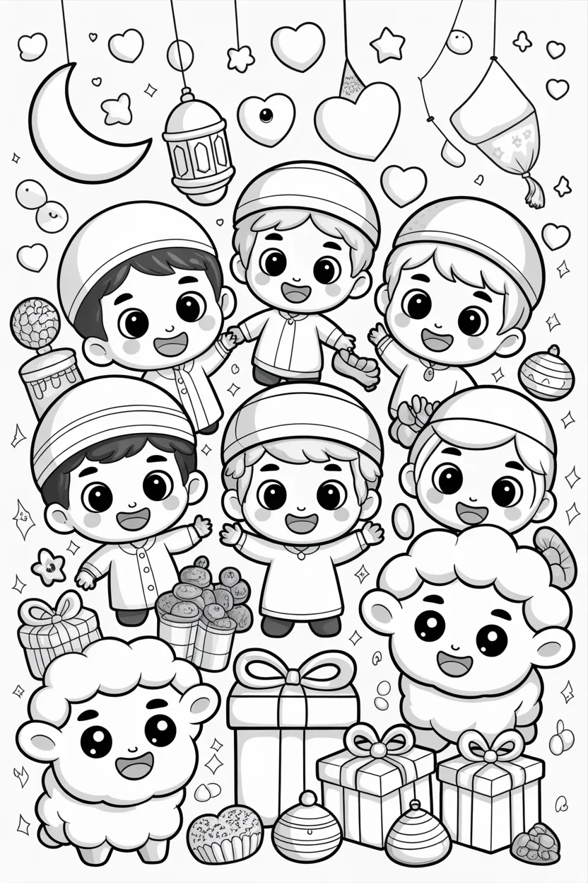 Eid adha Design 2 - Eid ul Adha Coloring Pages Free Printable