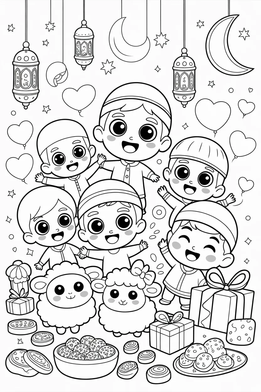 Eid adha Design 3 - Eid ul Adha Coloring Pages Free Printable