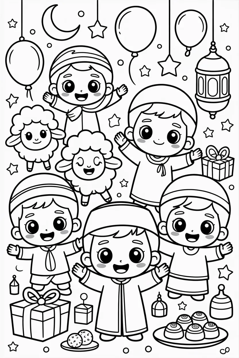 Eid adha Design 4 - Eid ul Adha Coloring Pages Free Printable