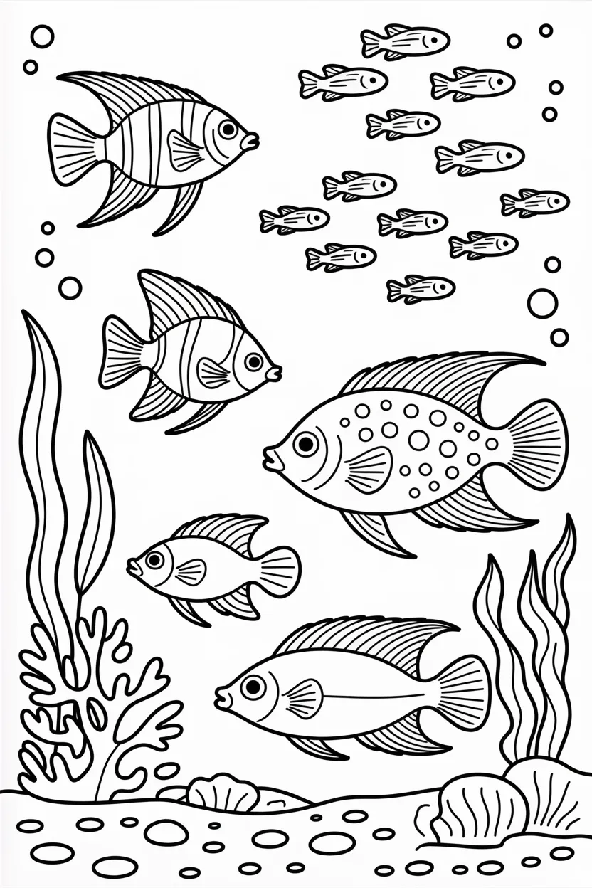 Fish Design 2 - Fish Coloring Pages Free Printable