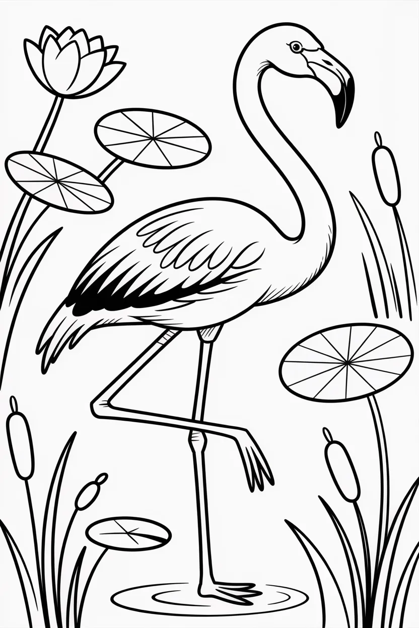 Flamingo Design 4 - Flamingo Coloring Pages Free Printable for Kids - Cute