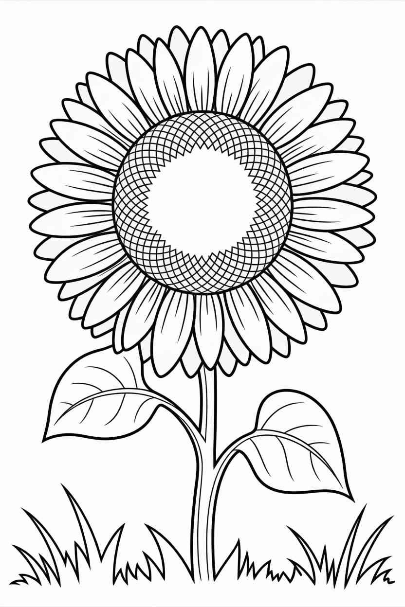 Flower Design 1 - Flower Coloring Pages Free Printable for Kids and Adults