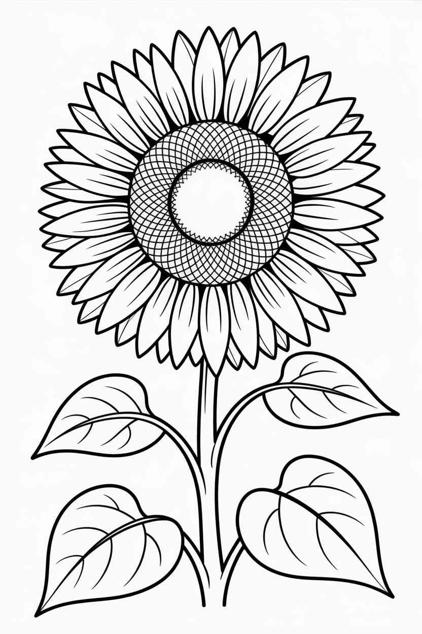 Flower Design 1 - Flower Coloring Pages Free Printable for Kids and Adults (3)