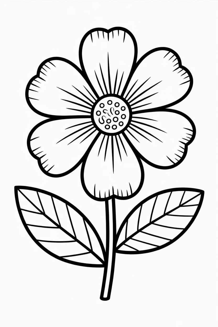 Flower Design 1 - Flower Coloring Pages Free Printable for Kids and Adults (4)