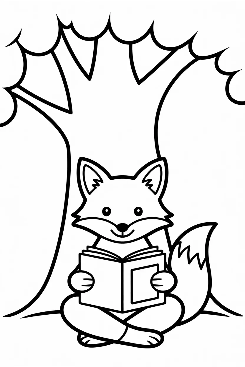 Fox Design 1 - Fox Coloring Pages Free Printable - Woodland Fun for Kids