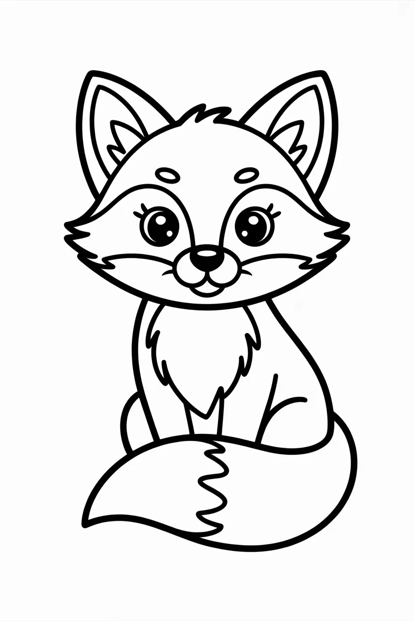 Fox Design 2 - Fox Coloring Pages Free Printable - Woodland Animal Fun