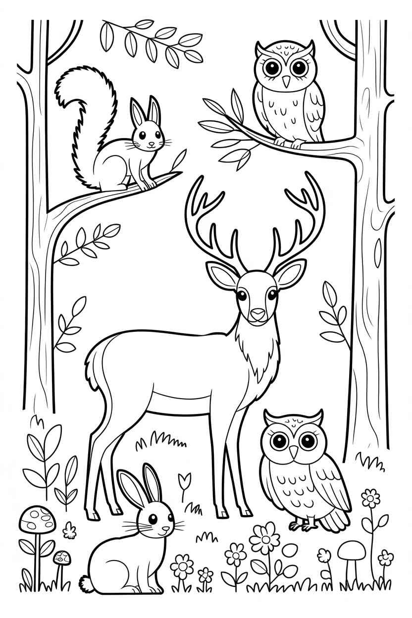 Forest animal - Free Forest Animal Coloring Pages Printable – Bring Woodland Creativity to Life