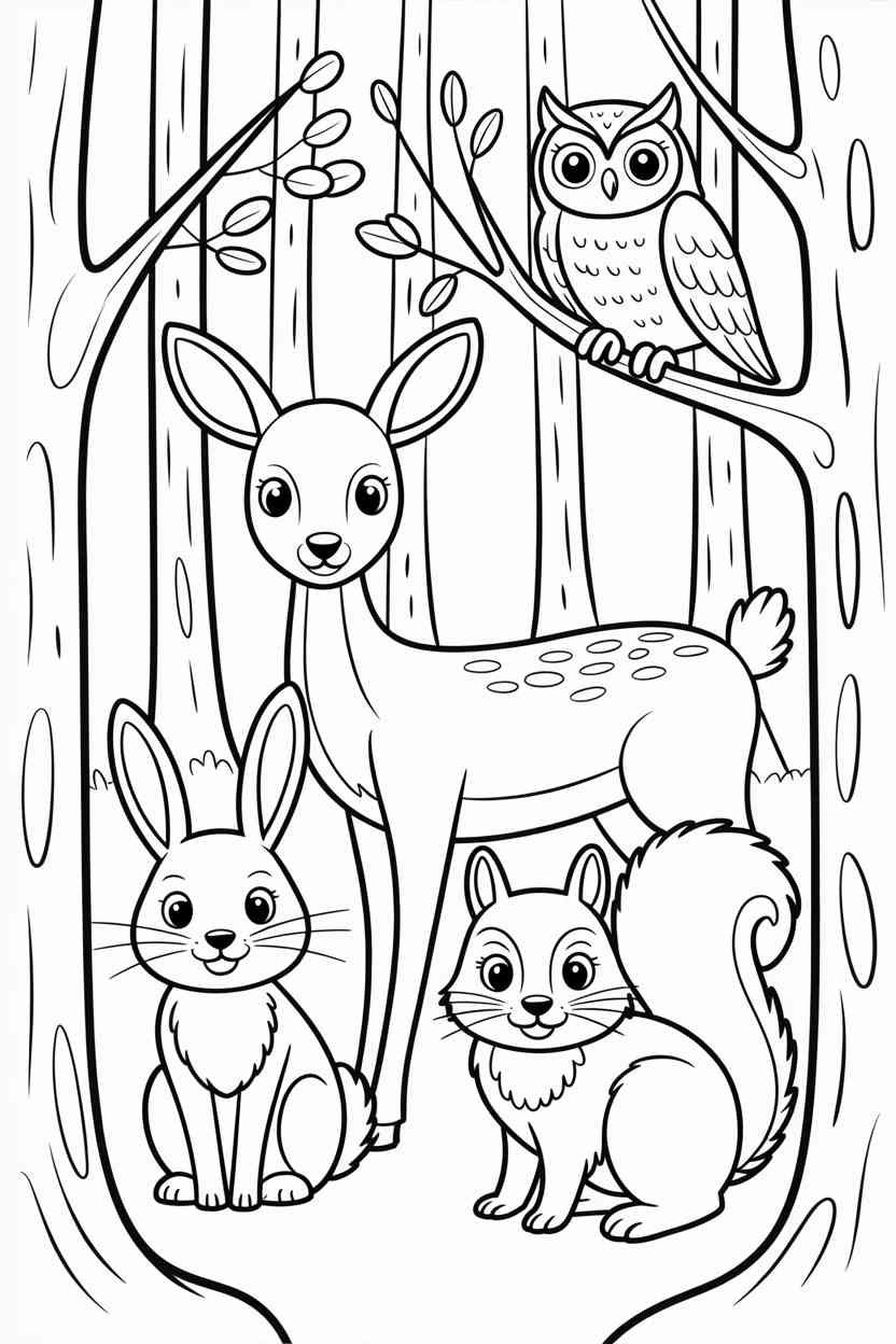 Forest animal - Free Forest Animal Coloring Pages Printable – Bring Woodland Creativity to Life (3)