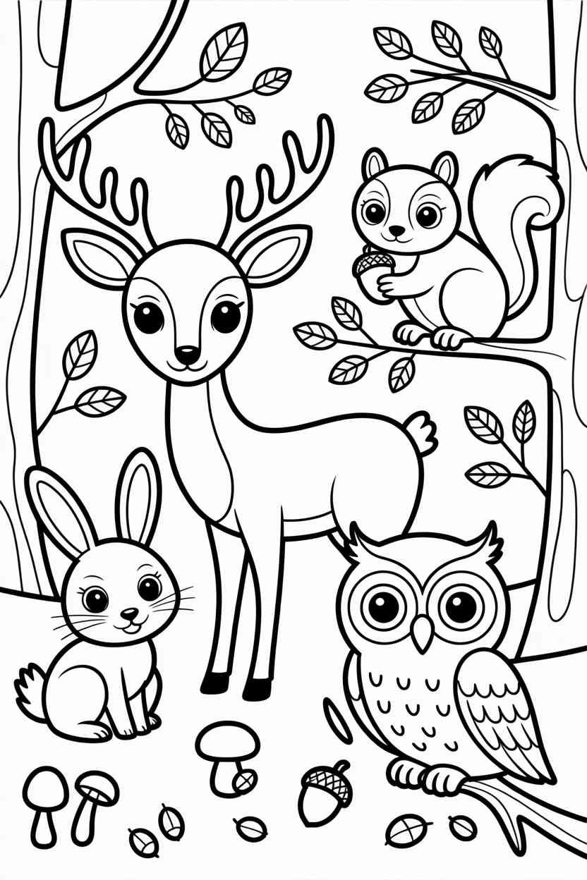 Forest animal - Free Forest Animal Coloring Pages Printable – Bring Woodland Creativity to Life (4)