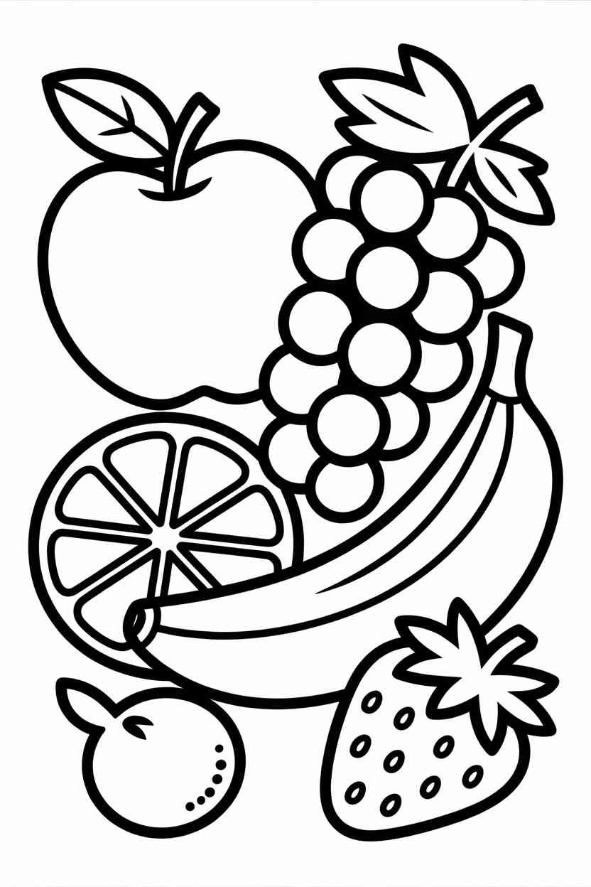 Fruits - Free Fruits Coloring Pages Printable – Fun, Learning, and Screen-Free Smiles 🍎🍌🍓