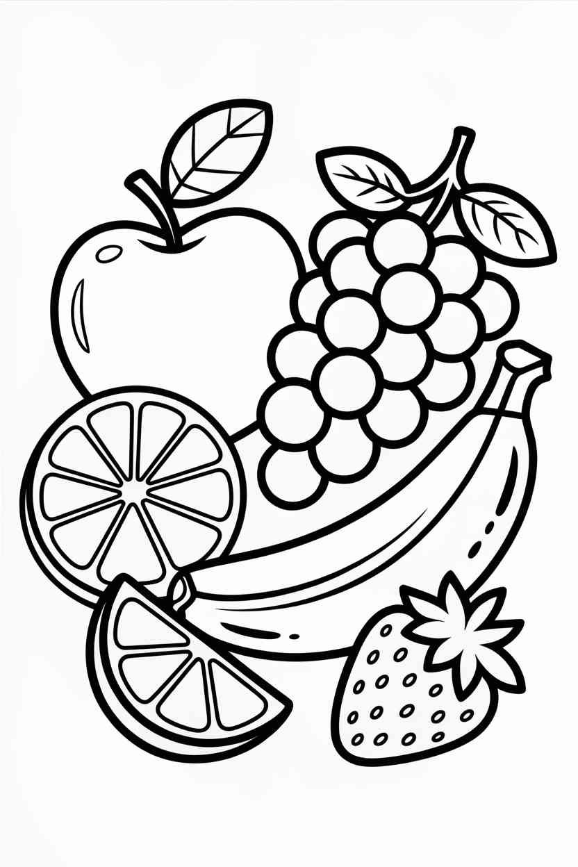 Fruits - Free Fruits Coloring Pages Printable – Fun, Learning, and Screen-Free Smiles 🍎🍌🍓 (2)