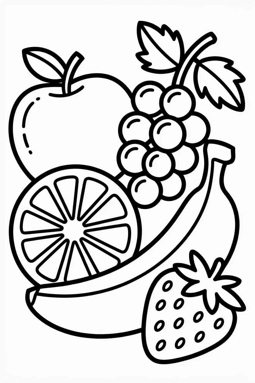 Fruits - Free Fruits Coloring Pages Printable – Fun, Learning, and Screen-Free Smiles 🍎🍌🍓 (4)