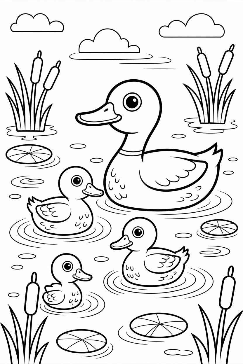 Ducks - Free Printable Ducks Coloring Pages