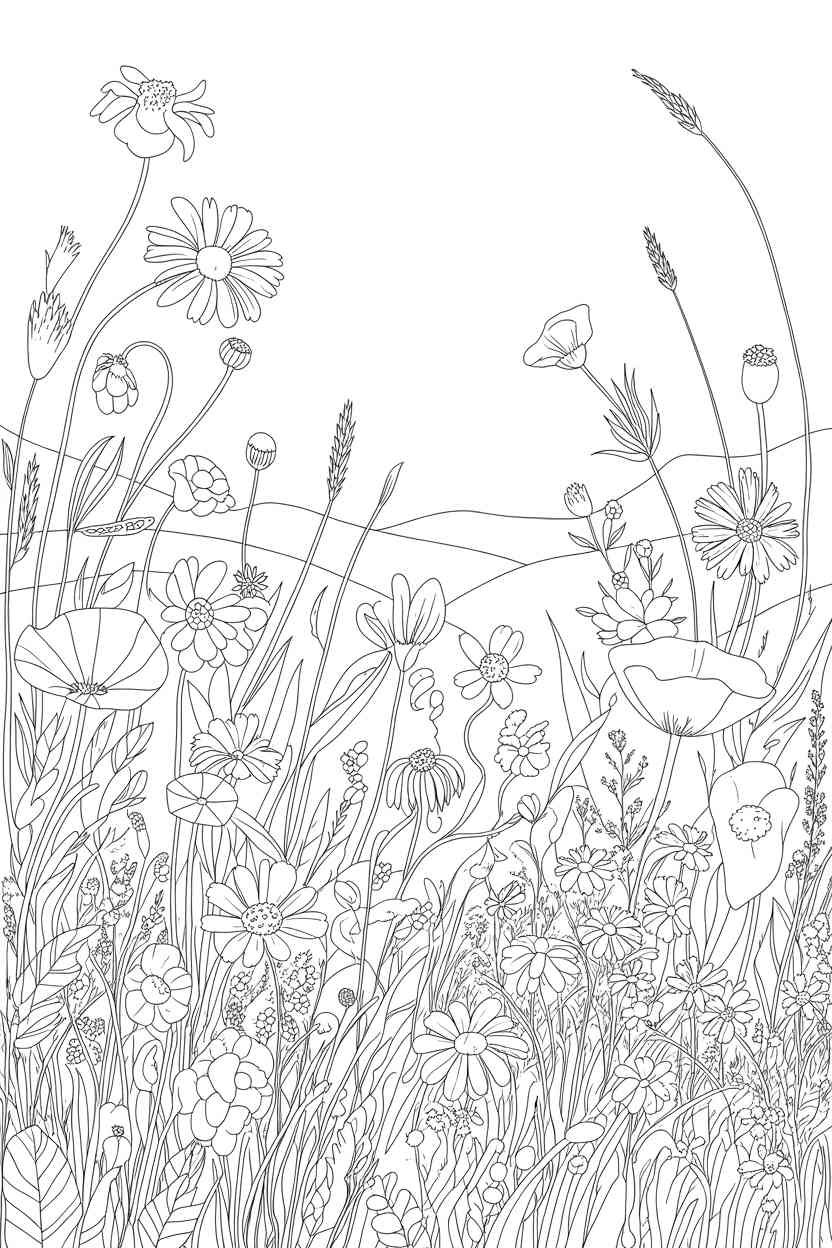 Flowers wildflowers - Free Printable Flowers (Wildflowers) Coloring Pages for All Ages