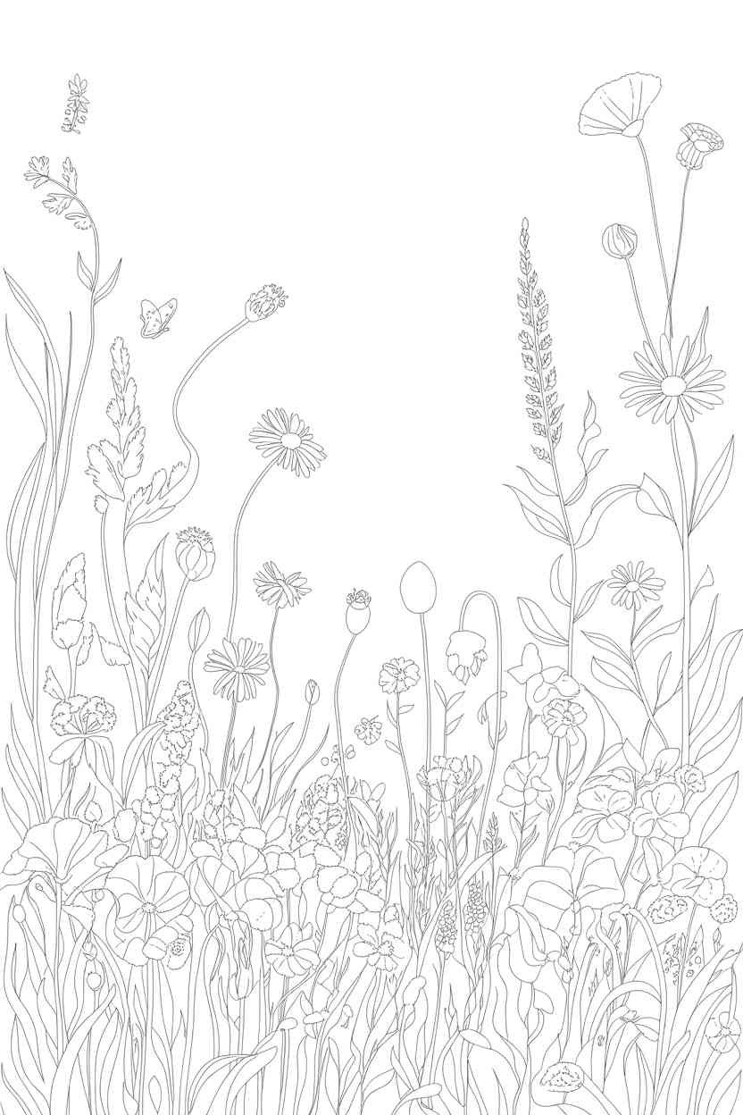 Flowers wildflowers - Free Printable Flowers (Wildflowers) Coloring Pages for All Ages (2)