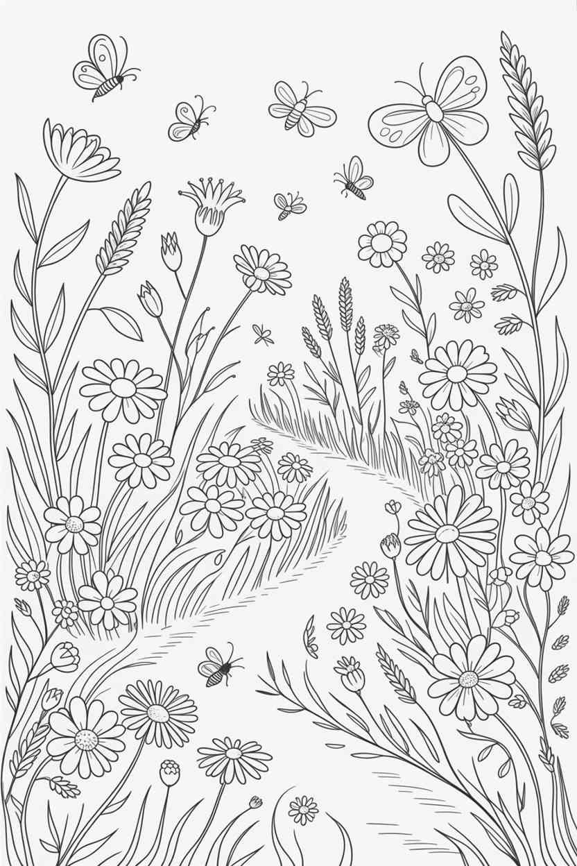 Flowers wildflowers - Free Printable Flowers (Wildflowers) Coloring Pages for All Ages (4)