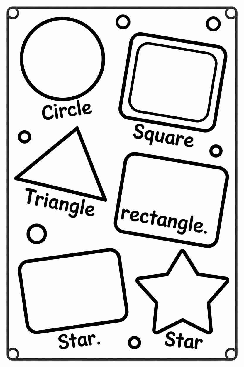 Shapes with names - Free Printable Shapes with Names for Pre Classes Coloring Pages
