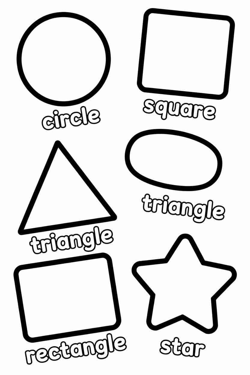 Shapes with names - Free Printable Shapes with Names for Pre Classes Coloring Pages (2)