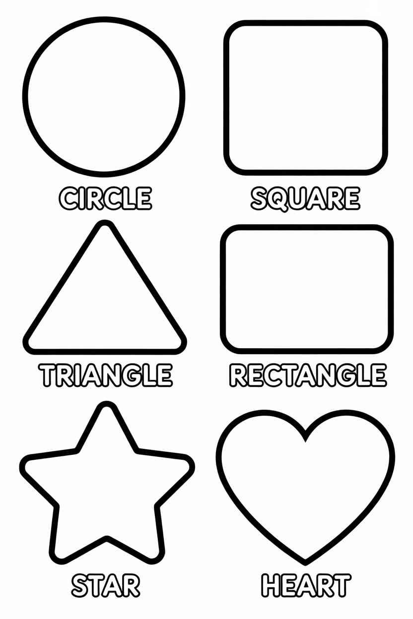 Shapes with names - Free Printable Shapes with Names for Pre Classes Coloring Pages (4)