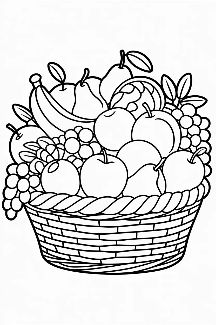 Fruits basket Design 3 - Fruits Basket Coloring Pages Free Printable