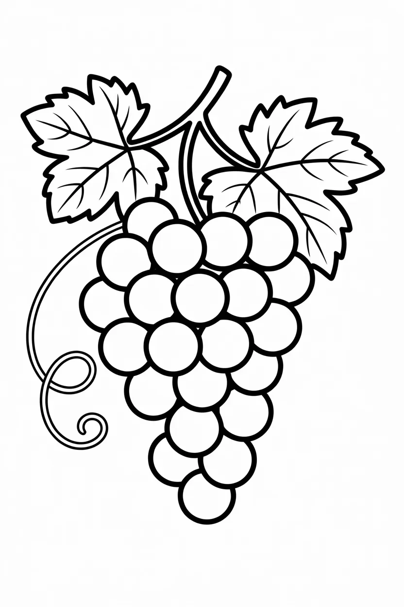 Grapes Design 1 - Grapes Coloring Pages Free Printable for Kids
