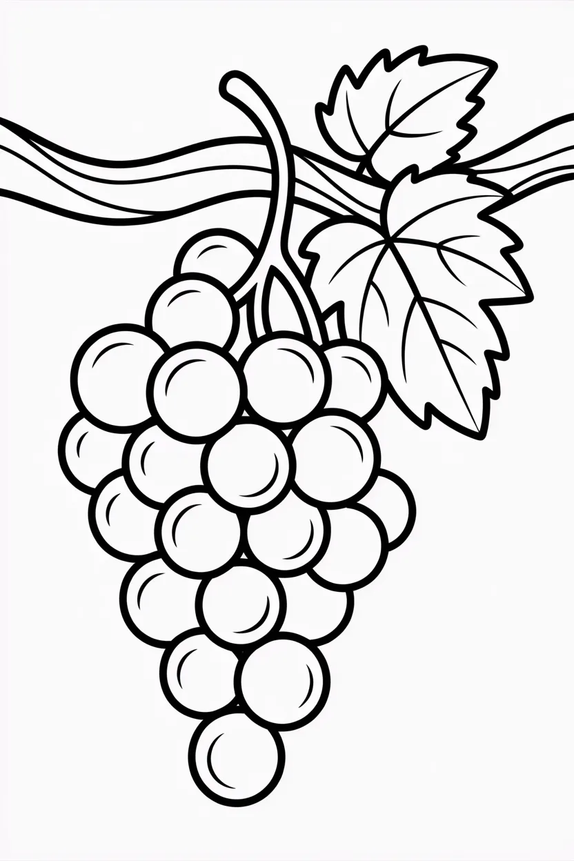 Grapes Design 2 - Grapes Coloring Pages Free Printable for Kids