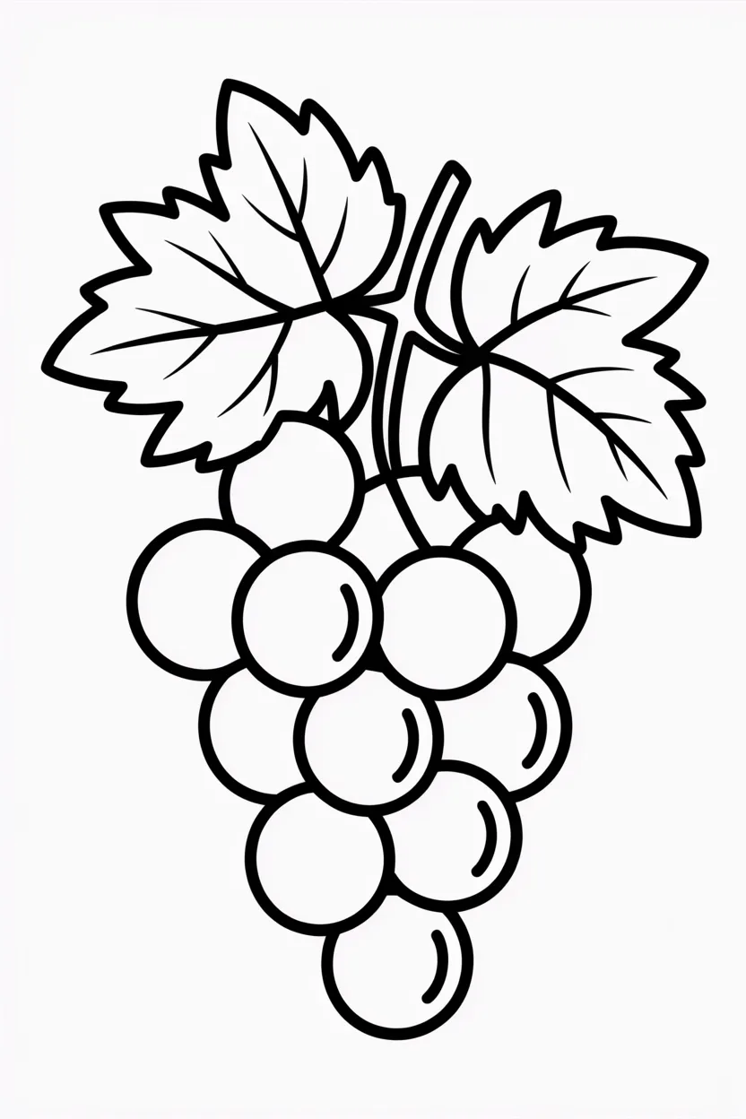Grapes Design 4 - Grapes Coloring Pages Free Printable - Fruit Fun for Kids