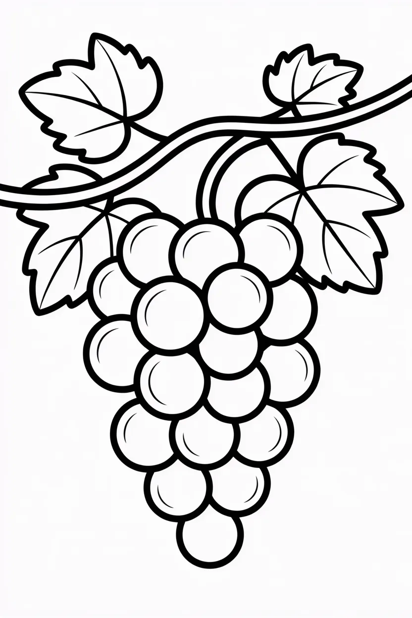 Grapes Design 3 - Grapes Coloring Pages Free Printable for Kids