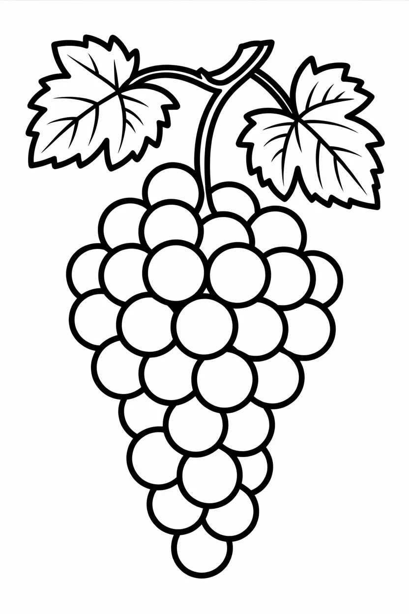 Grapes Design 4 - Grapes Coloring Pages Free Printable for Kids