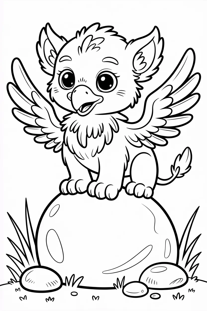 Griffin Design 1 - Griffin Coloring Pages Free Printable for Kids - Cute