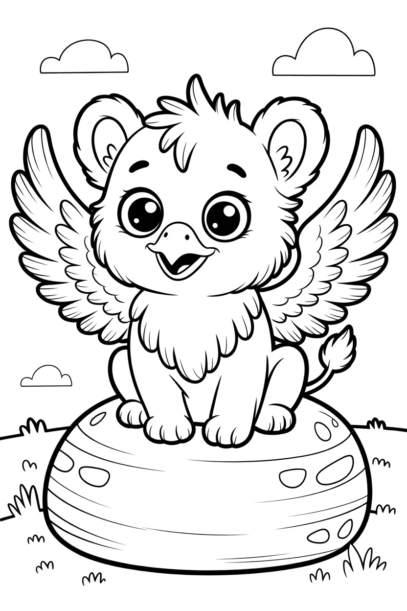 Griffin Design 1 - Griffin Coloring Pages Free Printable for Kids - Cute (2)