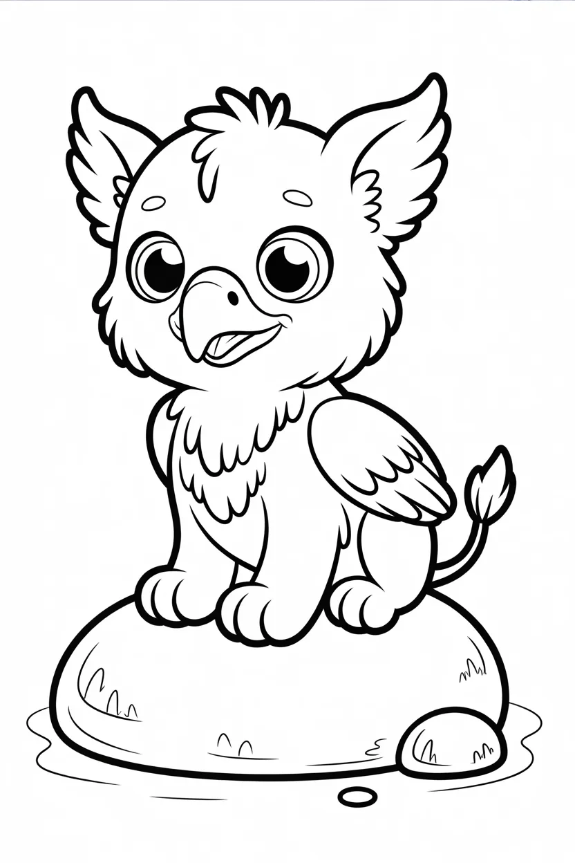 Griffin Design 1 - Griffin Coloring Pages Free Printable for Kids - Cute (3)