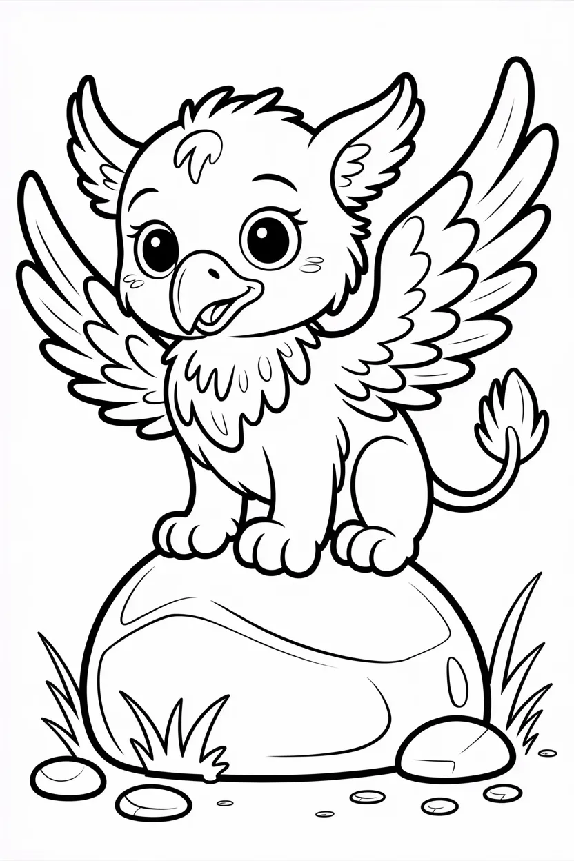 Griffin Design 1 - Griffin Coloring Pages Free Printable for Kids - Cute (4)