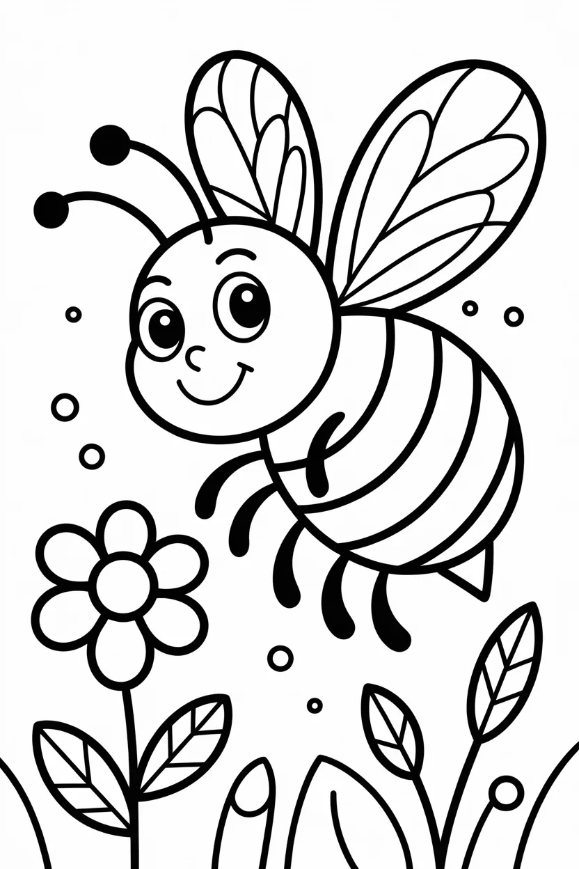 Honey bee Design 2 - Honey Bee Coloring Pages Free Printable - Cute