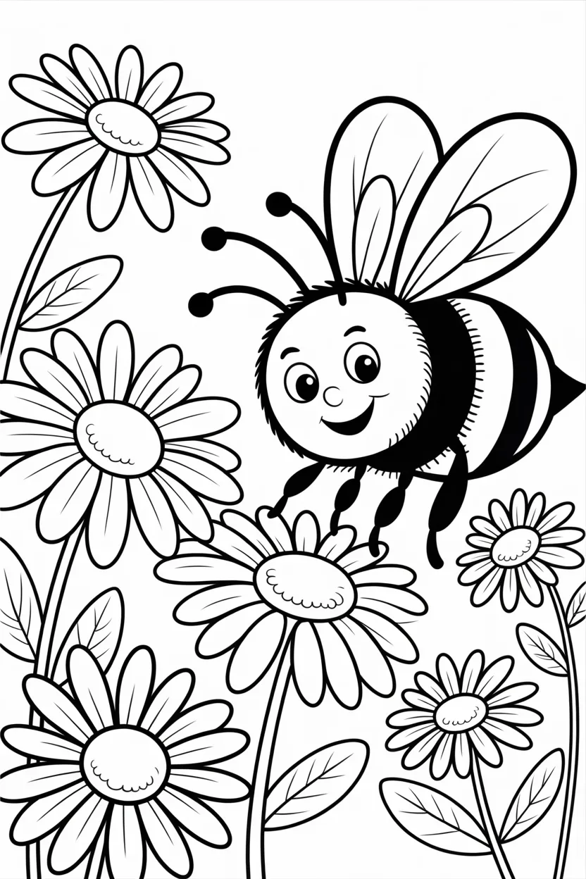 Honeybee Design 1 - Honeybee Coloring Pages Free Printable for Kids - Cute