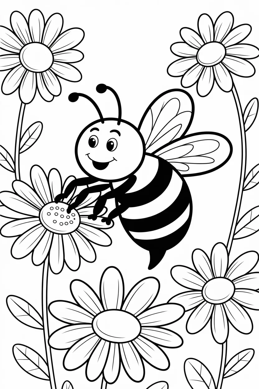 Honeybee Design 2 - Honeybee Coloring Pages Free Printable for Kids - Cute