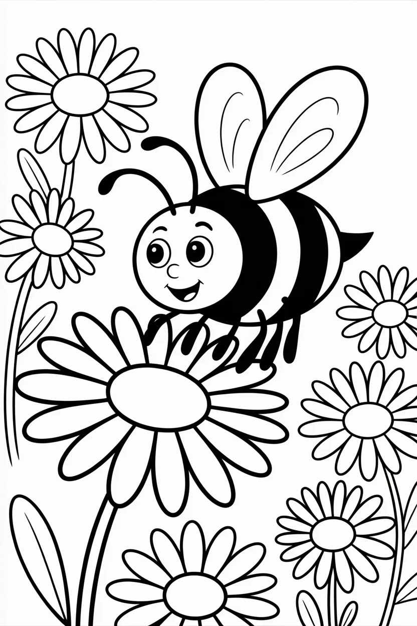 Honeybee Design 3 - Honeybee Coloring Pages Free Printable for Kids - Cute