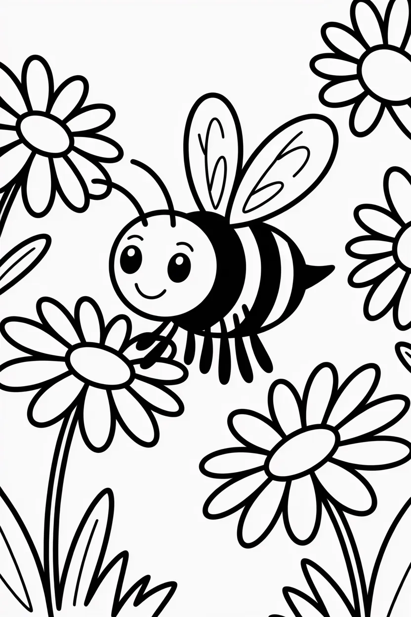 Honeybee Design 4 - Honeybee Coloring Pages Free Printable for Kids - Cute