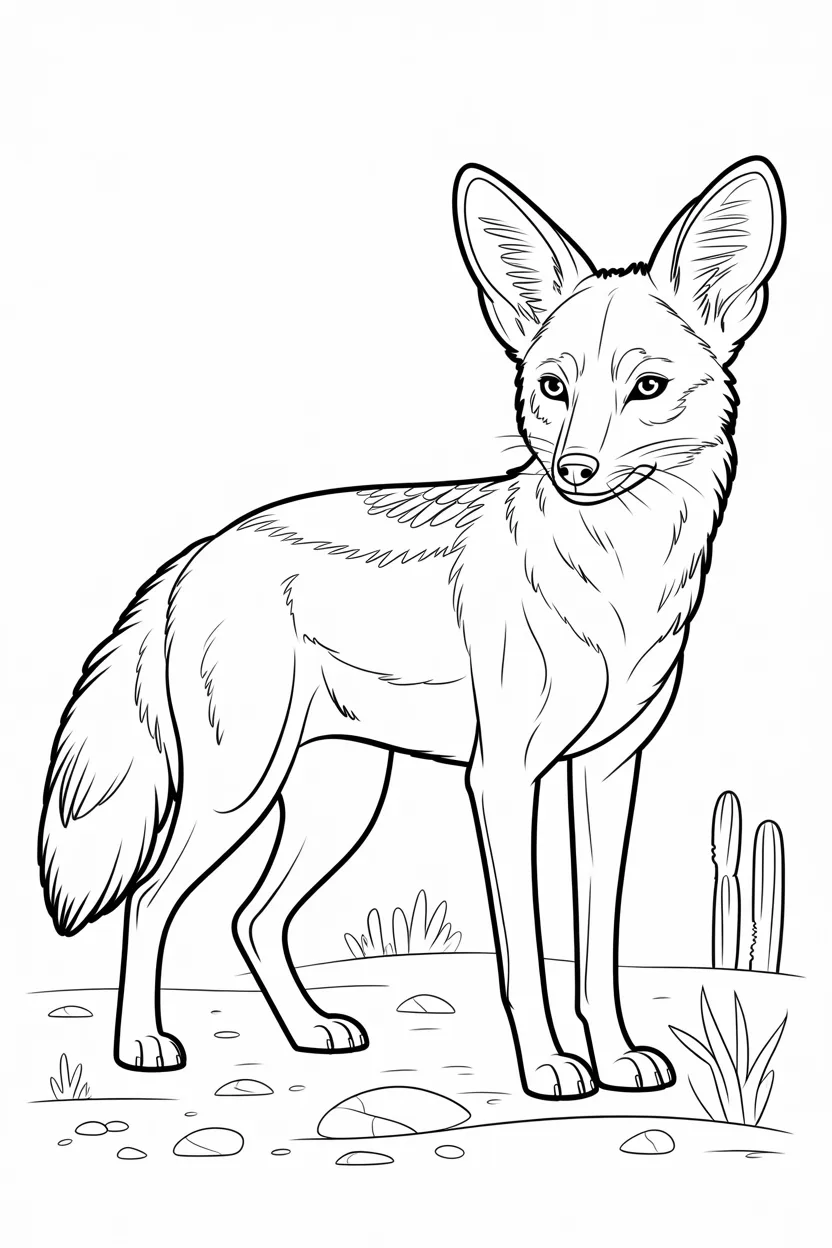 Jackal Design 2 - Jackal Coloring Pages Free Printable for Kids - Wildlife
