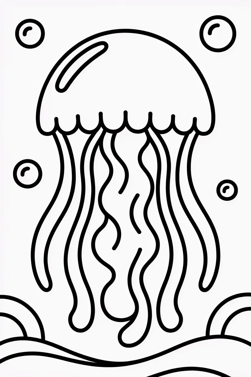 Jelly fish Design 3 - Jelly Fish Coloring Pages Free Printable - Ocean-Themed