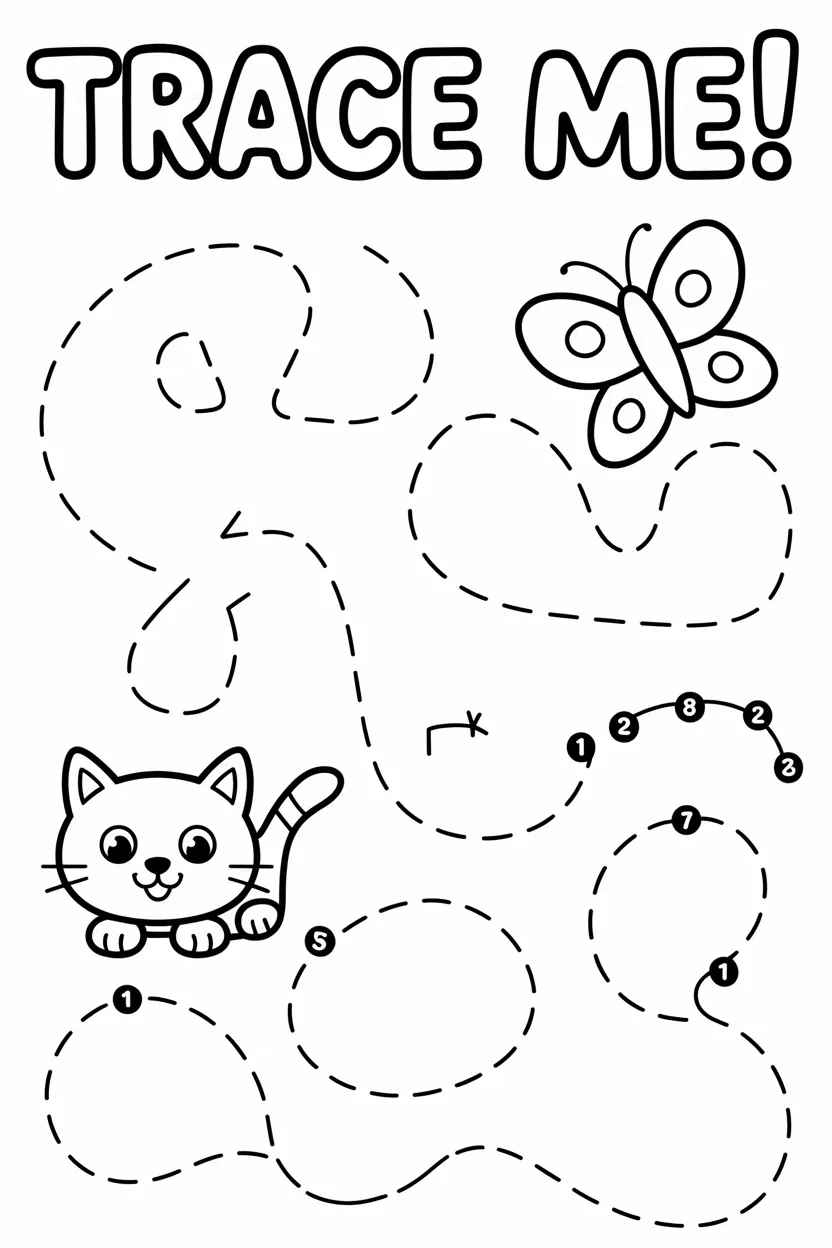 Kids tracing activity Design 2 - Kids Tracing Activity Coloring Pages Free Printable